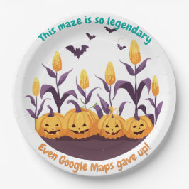 Griezelig Halloween Maisveld Papieren Bordje