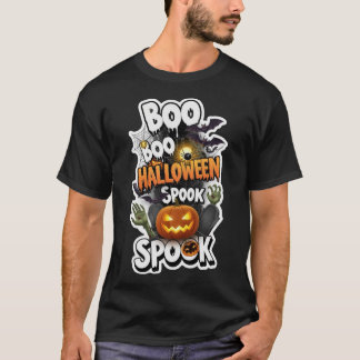 Griezelig Halloween-ontwerp met pompoenen vleermui T-shirt
