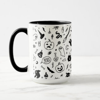 griezelig halloween party doodle patroon mok