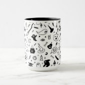 griezelig halloween party doodle patroon mok (Midden)