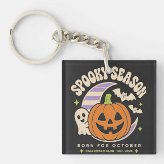 Griezelig Halloween Seizoen Geboren in Oktober Sleutelhanger