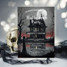 Griezelig Huis Halloween Feest Uitnodiging Gotisch