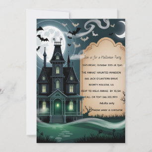 Griezelig Huis Halloween Feestje Kaart