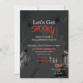 Griezelig Huis Volwassenen Halloween Feest Vintage Kaart