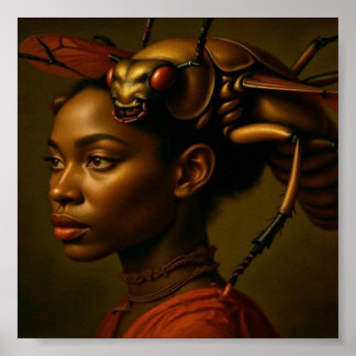 Griezelig insect mooie dame poster