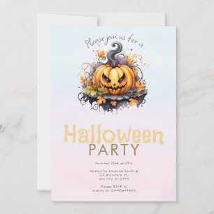 Griezelig Jack-O' Lantern Halloween-feest Kaart