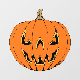 Griezelig Jack-o'-Lantern Halloween-ontwerp Raamsticker