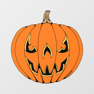 Griezelig Jack-o'-Lantern Halloween-ontwerp Raamsticker