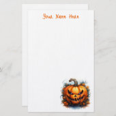 Griezelig Jack-O-Lantern Stationery Briefpapier (Voorkant / Achterkant)