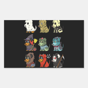 griezelig kostuum van rotte hond hals rechthoekige sticker