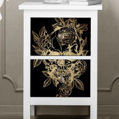 griezelig mooi | Gouden Grunge Schedel met Roos Tissuepapier