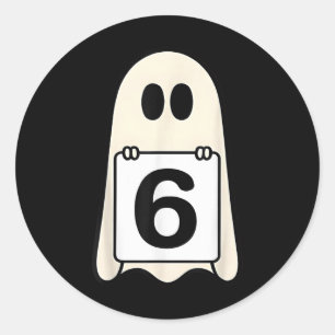 Griezelig nummer 6 bijpassende Halloween kostuum g Ronde Sticker