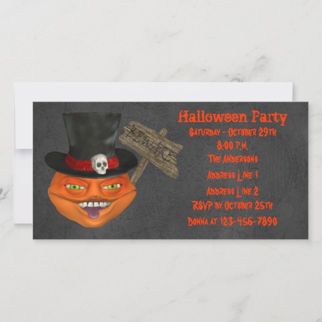 Griezelig Pompoen Gezicht Halloween Feest (Voorkant)