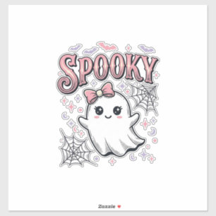 Griezelig Schattig Geest Vintage Halloween Shirt O Sticker