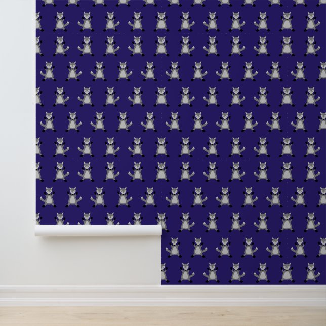 Griezelig Schattige Halloween Wolf Patterned Behang (Applicatie)