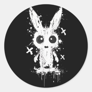 Griezelig Schattige Konijntje Alt Gothic Grunge Ho Ronde Sticker