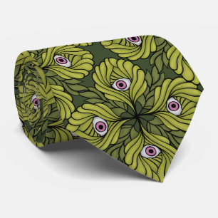 Griezelig Schattige Plant Spring Green Fantasy Art Stropdas