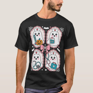 Griezelig Seizoen Halloween Geest Verpleegster Coq T-shirt