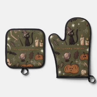 Griezelig Seizoen Halloween Ovenwant & Pannenlap Set