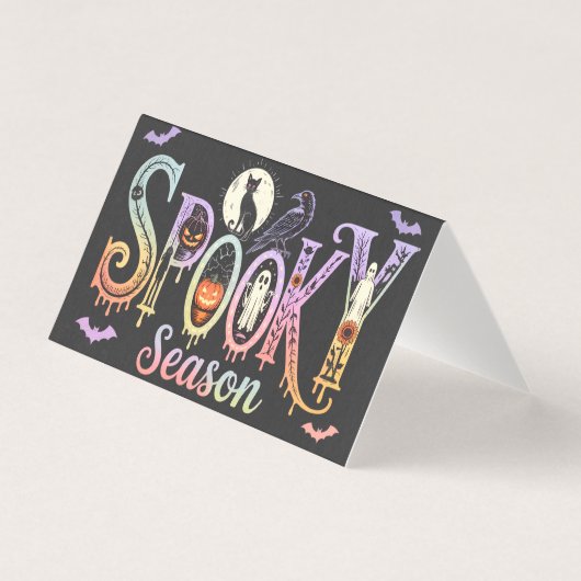 Griezelig Seizoen Iridiserend Halloween Kaart (Voorkant)