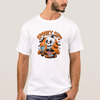 Griezelig Seizoen Koffie Liefhebber Skelet T-shirt