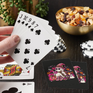 Griezelig Seizoen Lief Geestje in Heksenhoed en Po Pokerkaarten