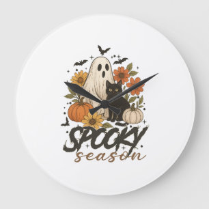Griezelig Seizoen Spook Retro Griezelflora Hallowe Grote Klok