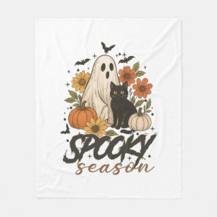 Griezelig Seizoen Spook Retro Griezels Bloem Hallo Fleece Deken