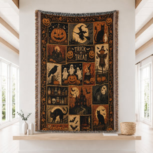 Griezelig Seizoen Vintage Halloween Decoratie Deken