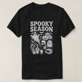 Griezelig Seizoen Vintage Halloween Geest Schedel T-shirt
