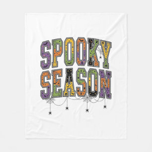 Griezelig Seizoen Vintage Halloween Typografie Ont Fleece Deken