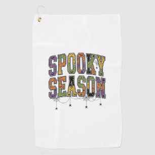 Griezelig Seizoen Vintage Halloween Typografie Ont Golfhanddoek