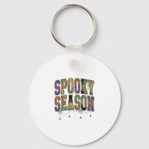 Griezelig Seizoen Vintage Halloween Typografie Ont Sleutelhanger