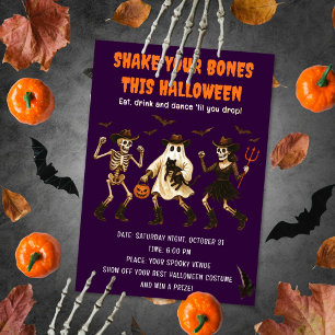 Griezelig Skelet Halloween Uitnodiging