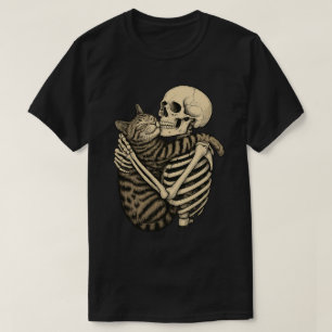 Griezelig Skelet & Kat Knuffel – Creepy Cute Hallo T-shirt