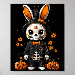 Griezelig Skelet Konijn Halloween Kostuum Poster