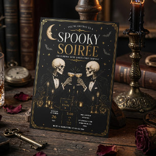 Griezelig Soirée Luxe Halloween Dinerfeest Feestdagenkaart