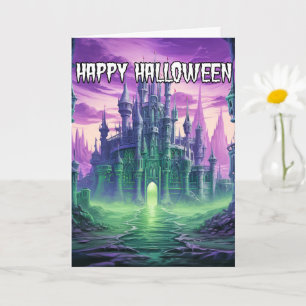 griezelig spookhuis   Happy Halloween Kaart