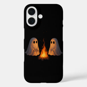 Griezelig spookkampvuur nacht bos kunst - Hallowee iPhone 16 Hoesje