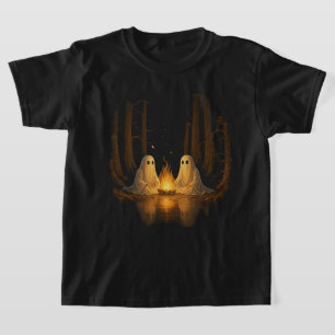 Griezelig spookkampvuur nacht bos kunst - Hallowee T-shirt