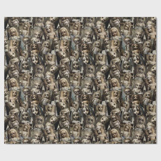 griezelig spookpop spooky halloween cadeaupapier (Vlak)