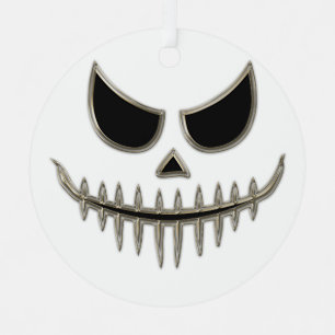 Griezelig Spooky Halloween Skelet Gezichtsfeest Metalen Ornament