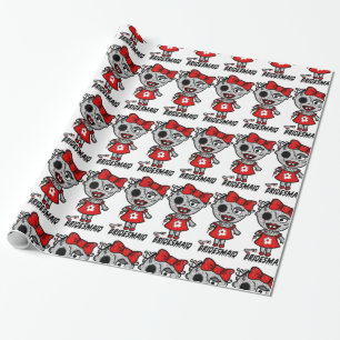 Griezelig Zombie bruidsmeisje bij Wedding Gift Wra Cadeaupapier