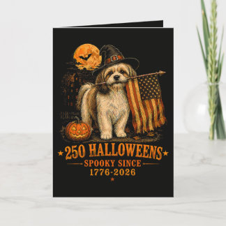 Griezelige 250 Halloweens Shih Tzu Patriottische 1 Feestdagen Kaart