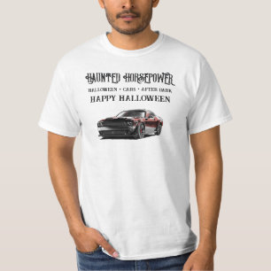 Griezelige Amerikaanse Spierauto Halloween Feest T-shirt