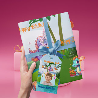 Griezelige Baby Dino Cadeaubijslage voor Kinderver Cadeaulabel