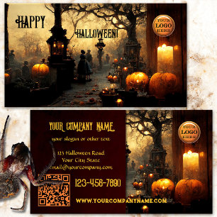 Griezelige begraafplaats Halloween Visitekaartje