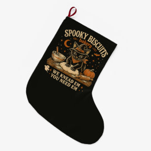 Griezelige Biscuit Bakkerij Zwarte Kat Halloween Grote Kerstsok