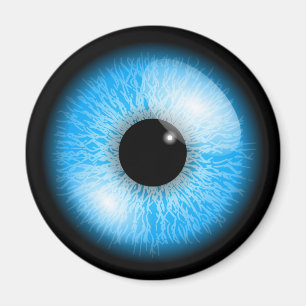 Griezelige blauwe realistische oogbal print magneet