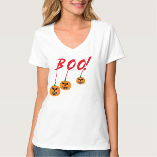 Griezelige BOO Halloween Hangende Pompoenen Typogr T-shirt